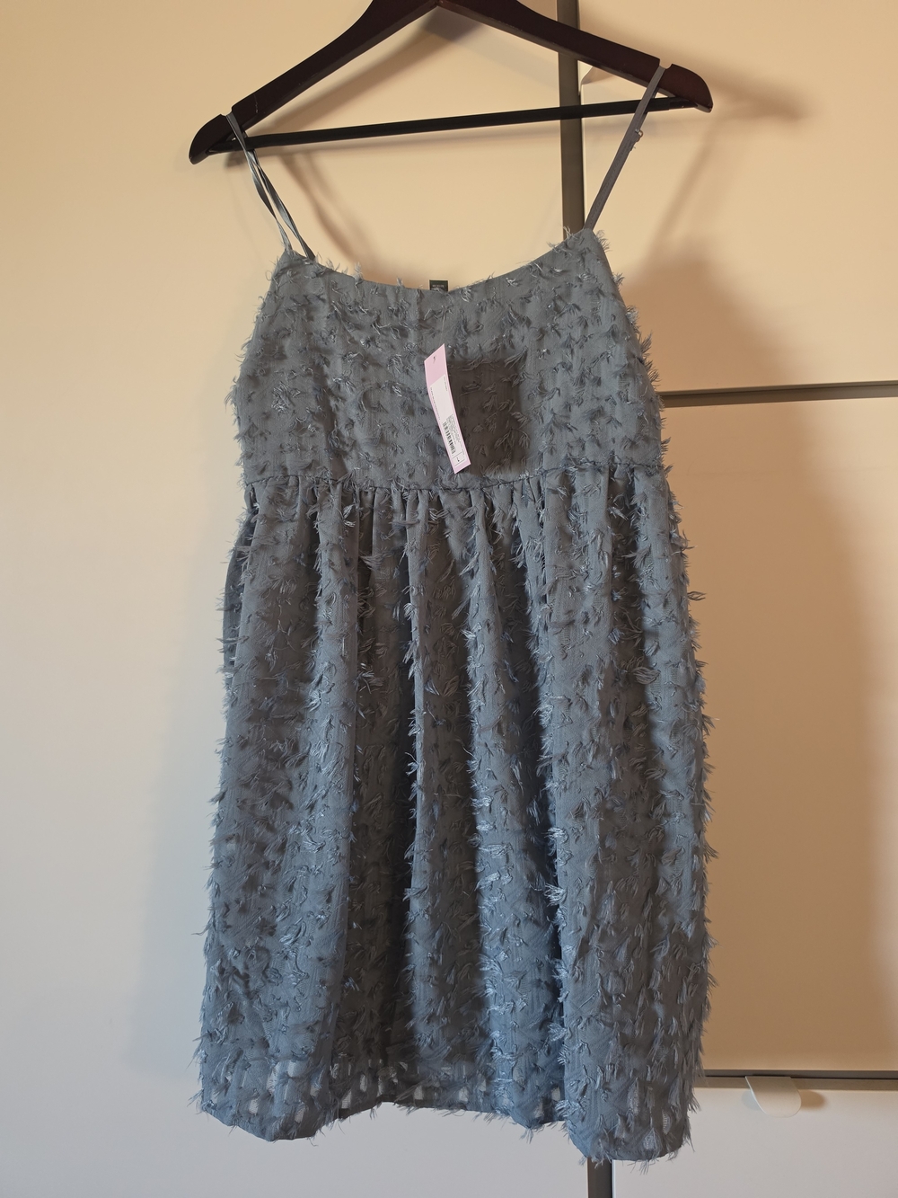 Wild Fable Adjustable Strap Textured Dress , with pockets Slate Blue ,fringe